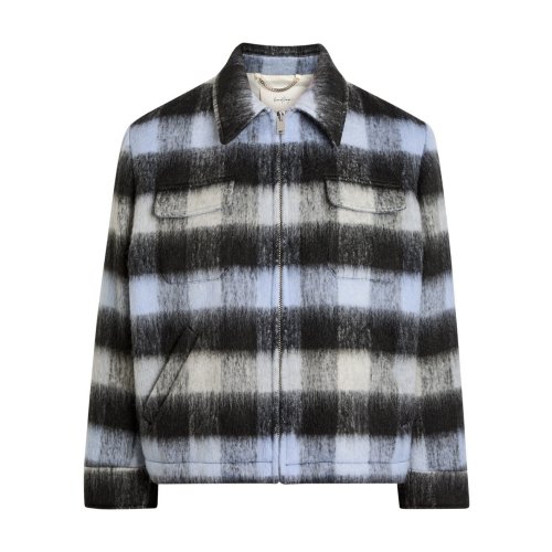  SECOND LAYER Jefe checked brushed wool-blend jacket 