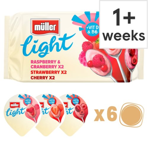 Muller Light Red Fruit Assorted Fat Free Yogurt 6X140g