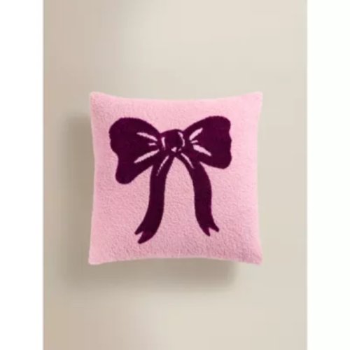 George Home Pink Bow Boucle Cushion