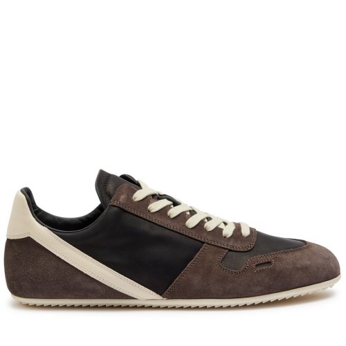  RICK OWENS Panelled suede and leather sneakers 