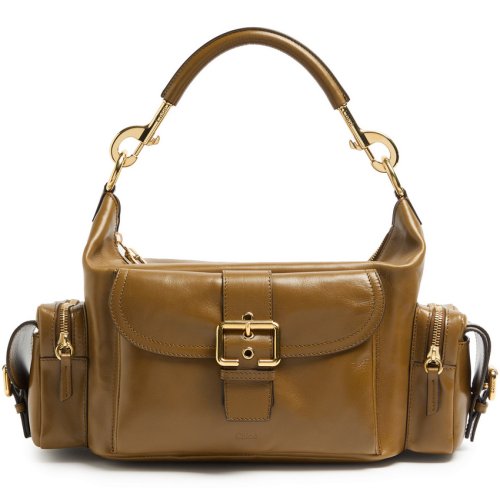  CHLOE Large glossed leather camera bag - Caramel 