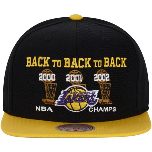 Los Angeles Lakers NBA Hardwood Classics 2000-2003 Champ Snapback By Mitchell & Ness - Black/Gold - Unisex