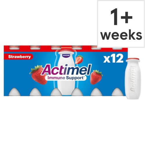 Actimel Strawberry Immunity Live Yoghurt Drink Multipack 12X100g