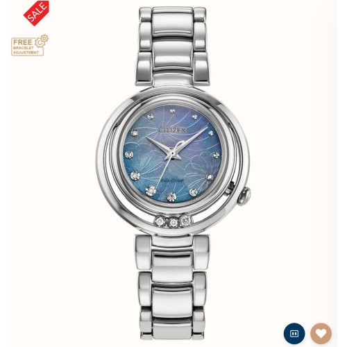 Citizen Women's L Arcly Eco-Drive (29.8mm) Blue Mother-of-Pearl Dial / Stainless Steel Bracelet