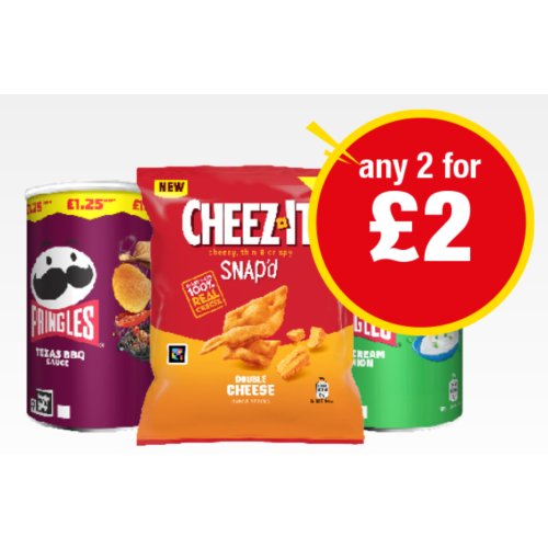 Cheez It Snap'd, Pringles Texas BBQ Sauce, Sour Cream