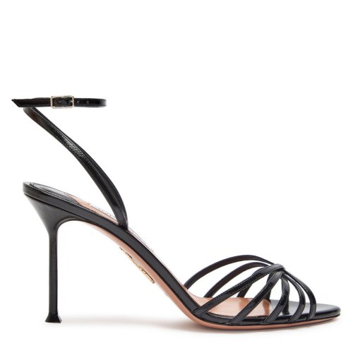  AQUAZZURA Tell Me 85 glossed leather sandals 