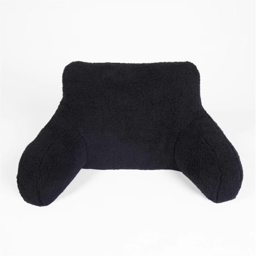 OHS Teddy Fleece Reading Support Soft Cosy Bed Pillow Cuddle Cushion | Black | 40 x 60 x 100cm | 1