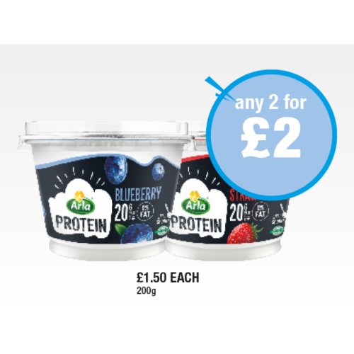 Arla Protein Yoghurt Blueberry, Strawberry  200g