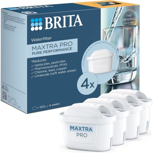 BRITA MAXTRA PRO Pure Performance Water Filter Cartridge - 4 Pack - Original BRITA Refill
