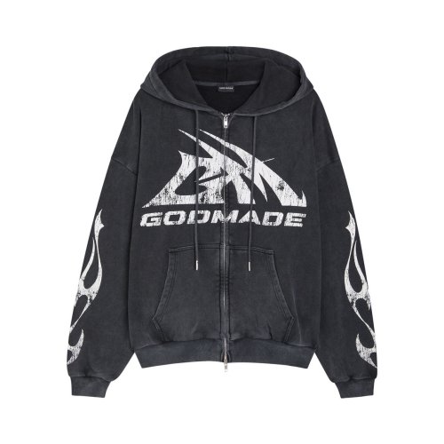  GOD MADE Logo-print hooded cotton sweatshirt 