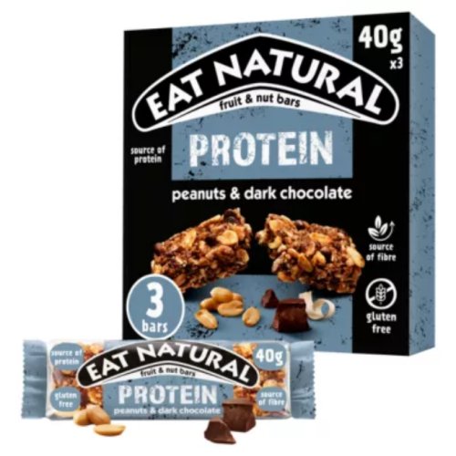 Eat Natural Protein Peanuts & Dark Chocolate Fruit & Nut Bars 3 x 40g