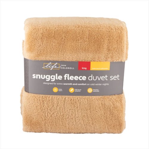  Snuggle Fleece Duvet Set Beige