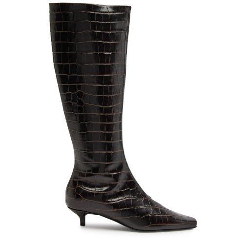 TOTEME  40 crocodile-effect leather knee-high boots 