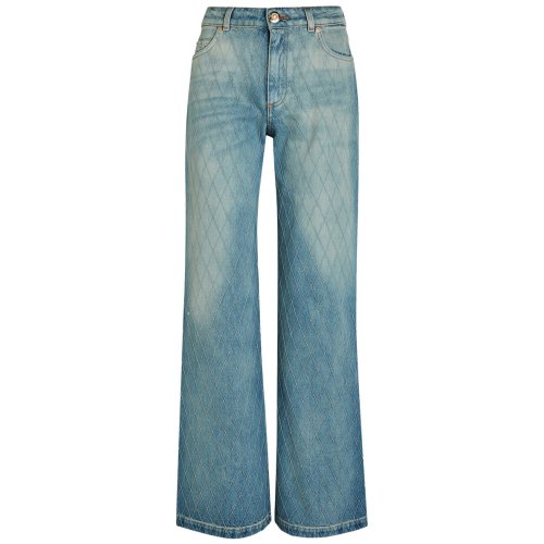  BALMAIN Embroidered wide-leg jeans 