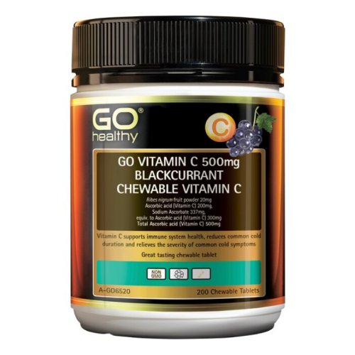 GO Healthy Go Vitamin C 500mg Blackcurrant Chewable Vitamin C - 200 Tablets