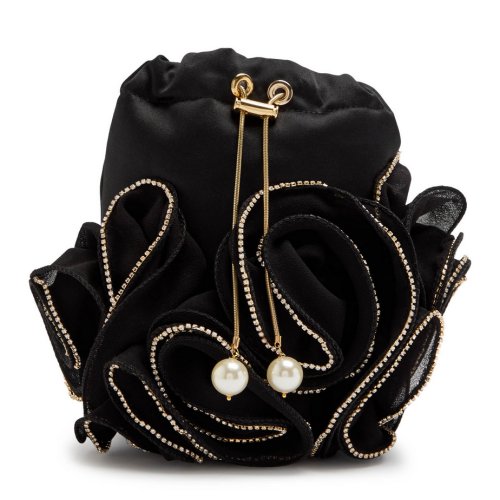  ROSANTICA Ruffles embellished satin cross-body bag 