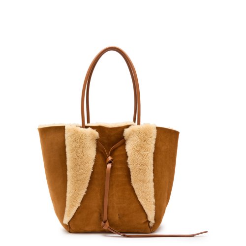  GABRIELA HEARST Marija shearling and suede tote bag 