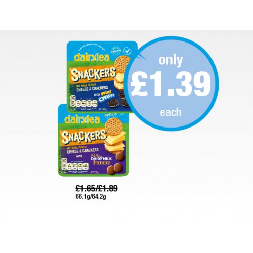 Dairylea Snackers Cheese & Crackers Mini Oreo, Dairy Milk Buttons