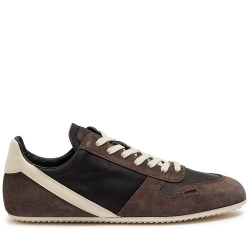  RICK OWENS  Panelled suede and leather sneakers 