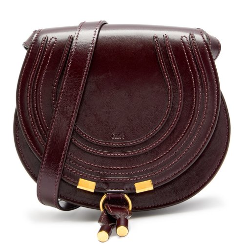  CHLOE Marcie small glossed leather saddle bag 