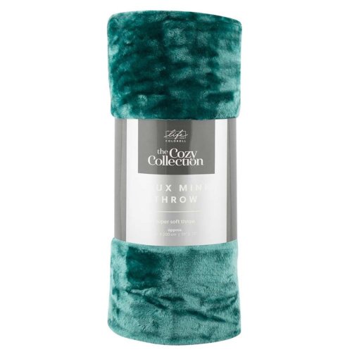  Super Soft Faux Mink Throw Forest Green 150 X 200cm