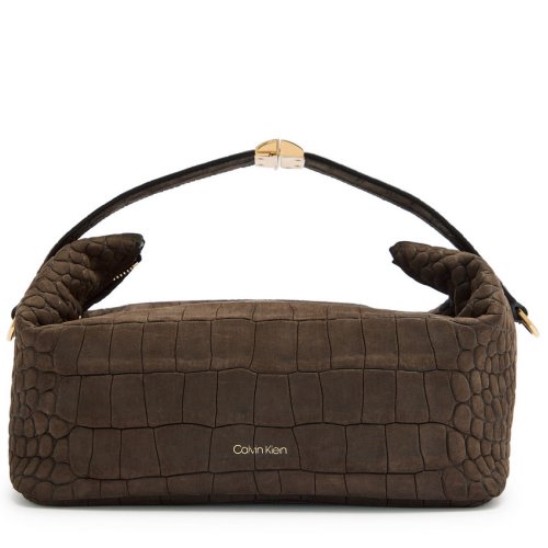  CALVIN KLEIN Andy crocodile-effect nubuck top handle bag 