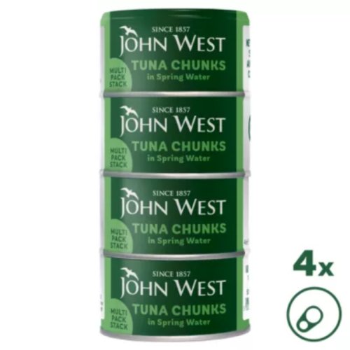 John West Tuna Chunks in Spring Water 4x125g (102g drained)