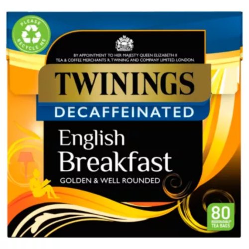 Twinings English Breakfast Decaffeinated 80 Tea Bags 218g