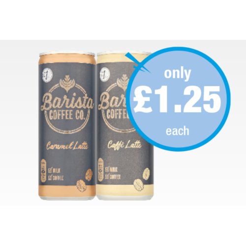 Barista Coffee Latte (250ml, varieties as stocked)